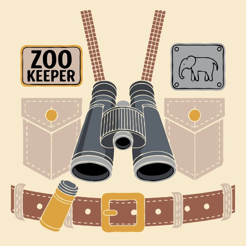 Zoo Keeper Binoculars T-Shirt Design