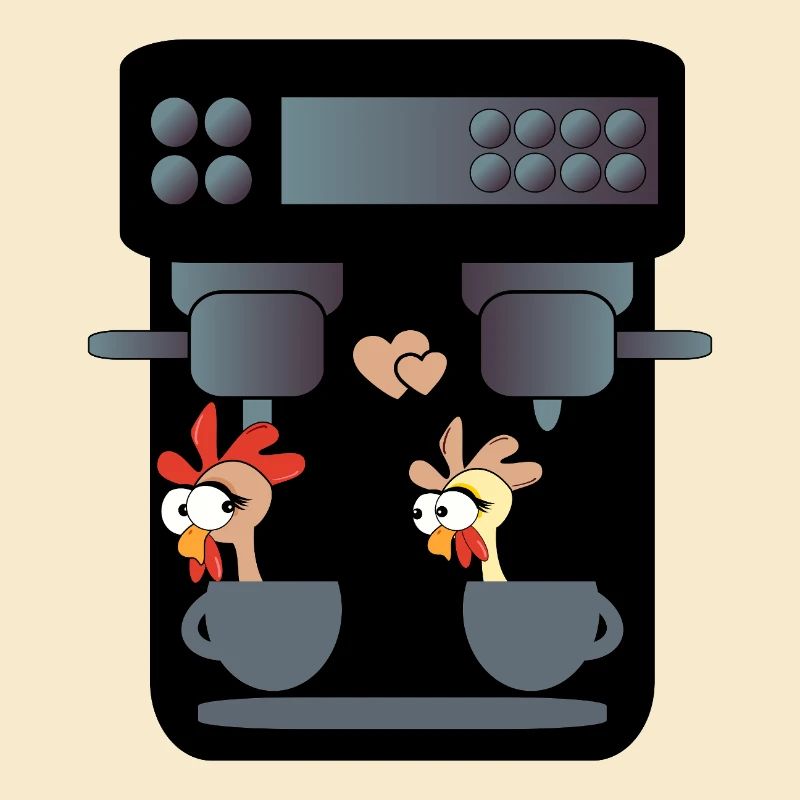 FUNNY CHICKENS COFFEE MAKER COFFEE
