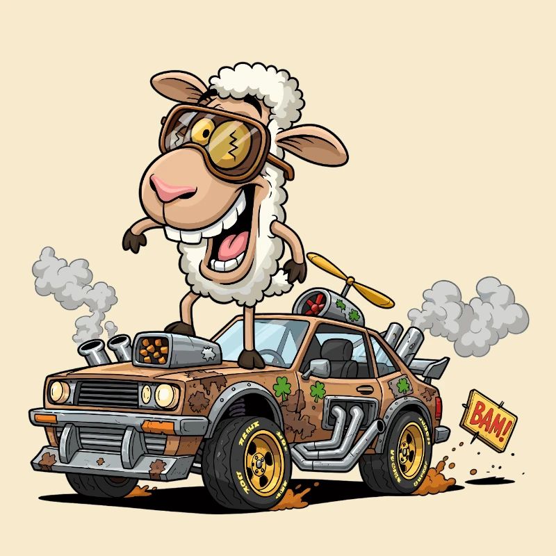 Llama Racer avec équipement Steampunk