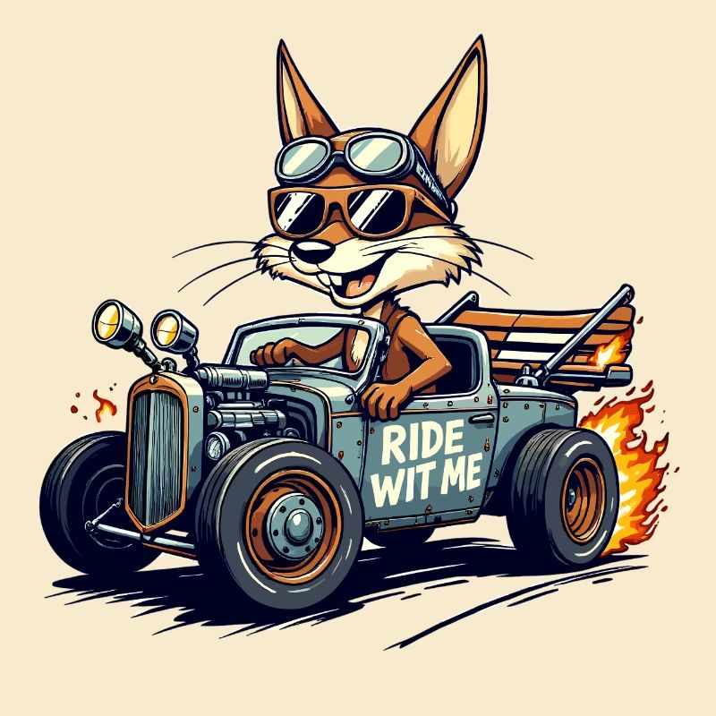 Vintage Fox Racer with Flames