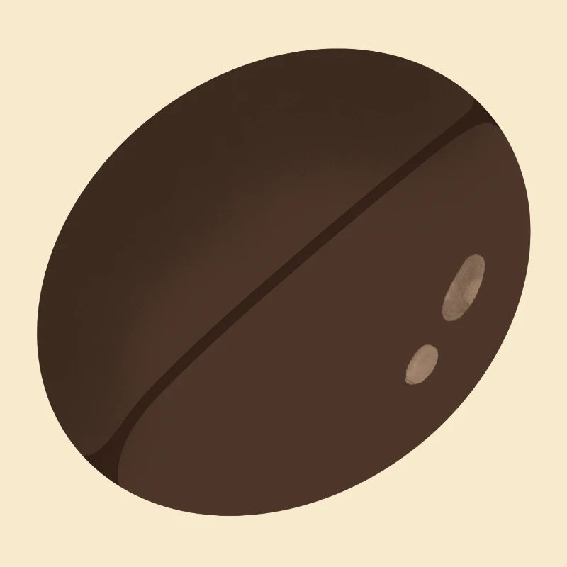 Illustration minimaliste de grain de café