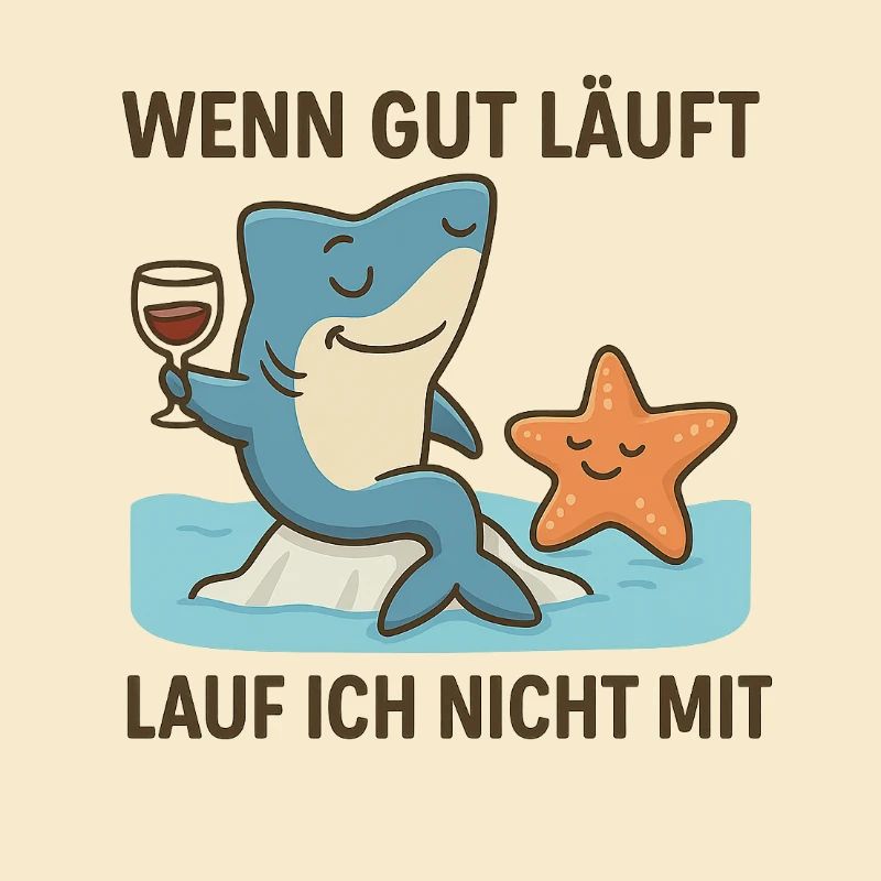 Requin drôle avec du vin et du plaisir