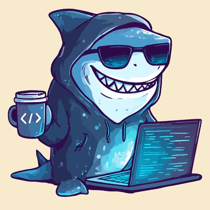 Cyber Shark Hacker Design
