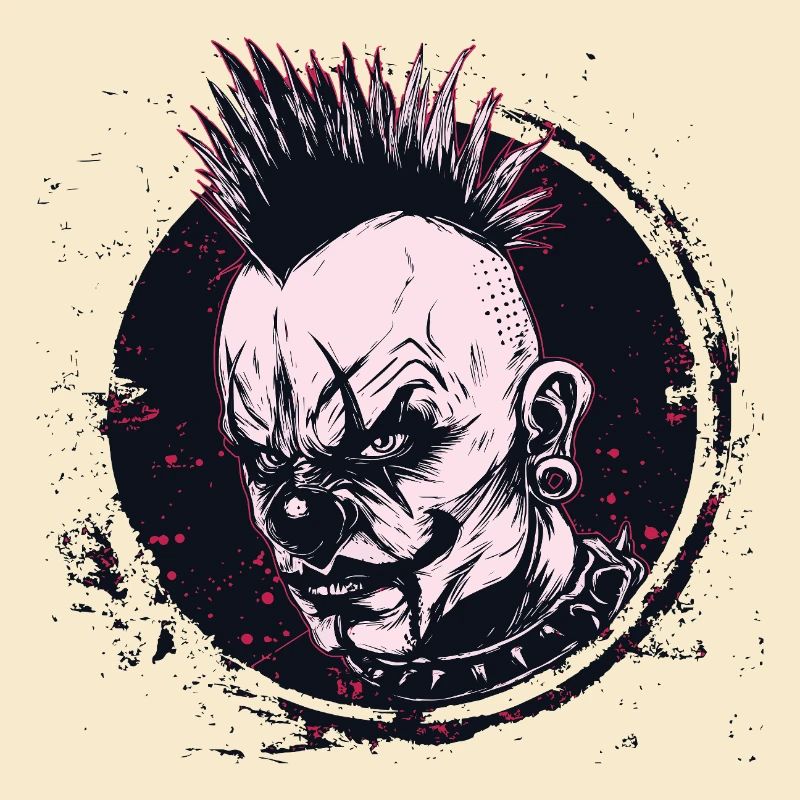 clown mohawk effrayant