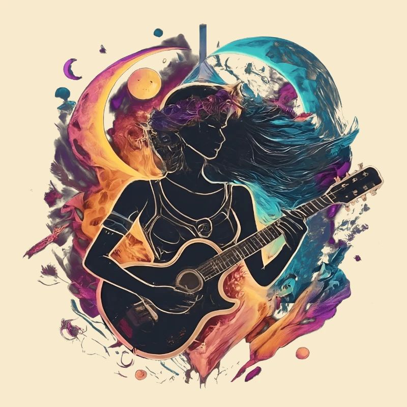 Himmlischer Gitarrist Kunst Illustration