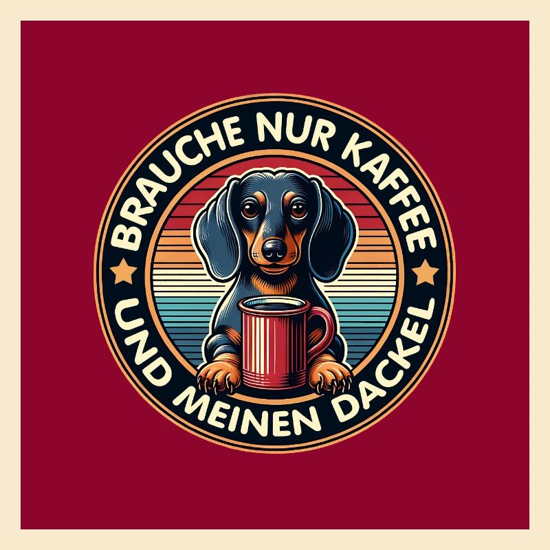 Teckel avec tasse à café