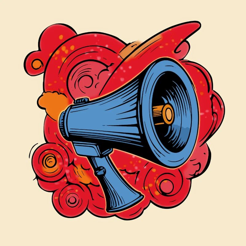 Haut-parleur graffiti avec explosions vibrantes