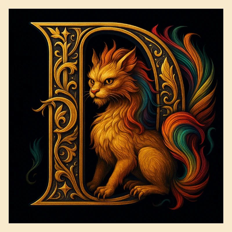 D - Magical ornament with cat-like creature