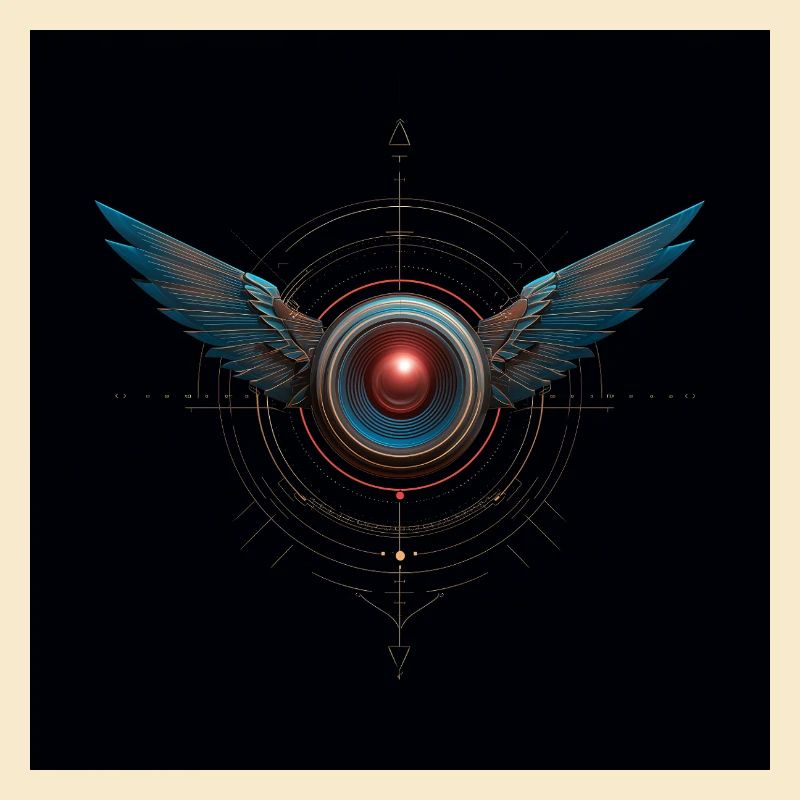 Futuristic Winged Emblem – Techno Vision