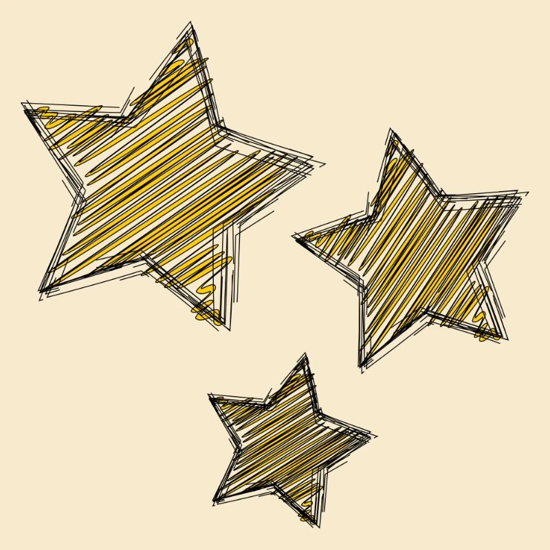 Stars éclatantes en rayures dorées
