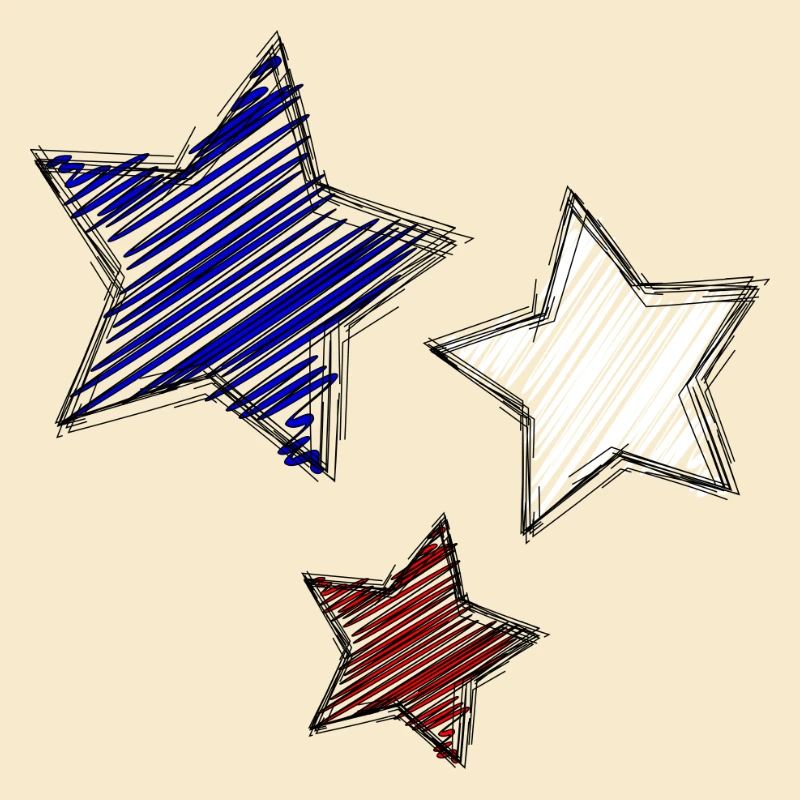 Étoiles colorées avec tracés dynamiques