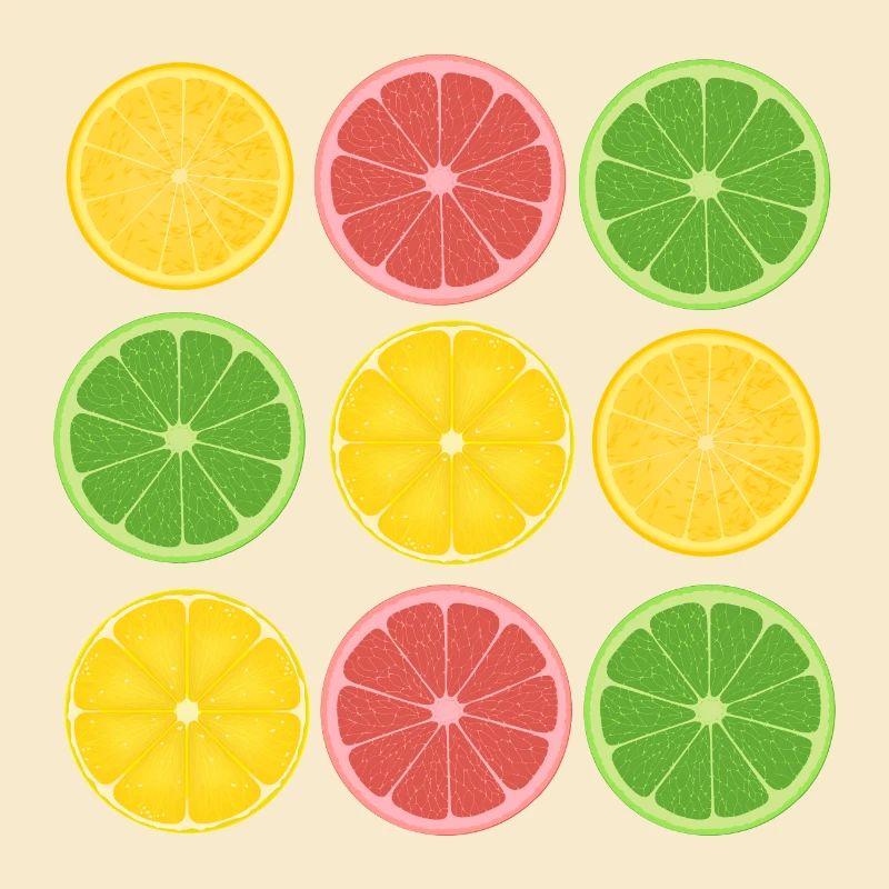 Fruit Citrus Color Blocking Design