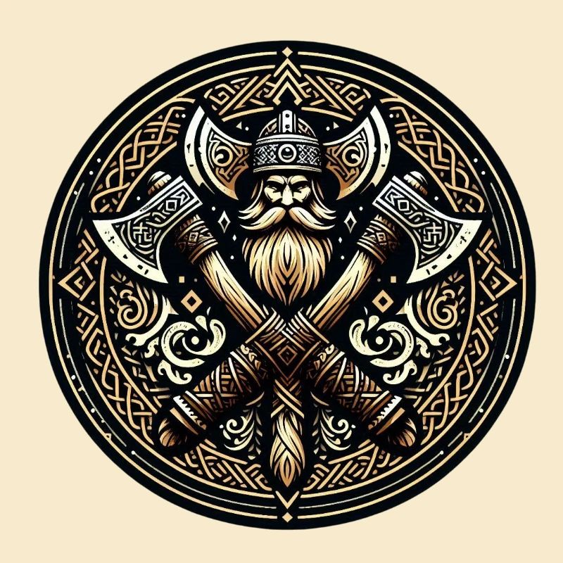 Wikingerkrieger mit Äxten