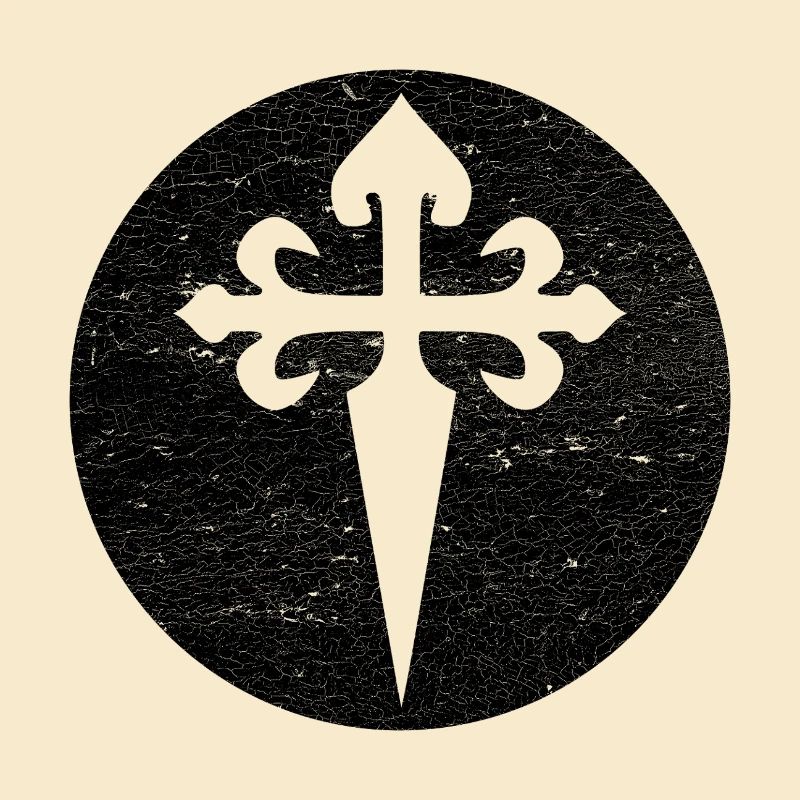 Croix de Saint-Jacques cercle noir illustration