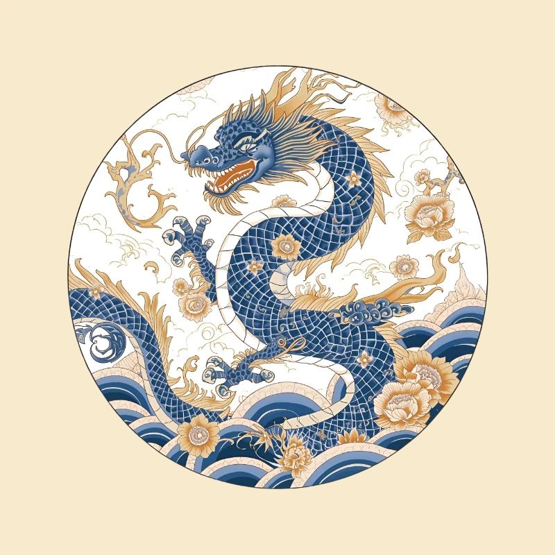 Chinesischer Drache – Porcelain Pattern Floral
