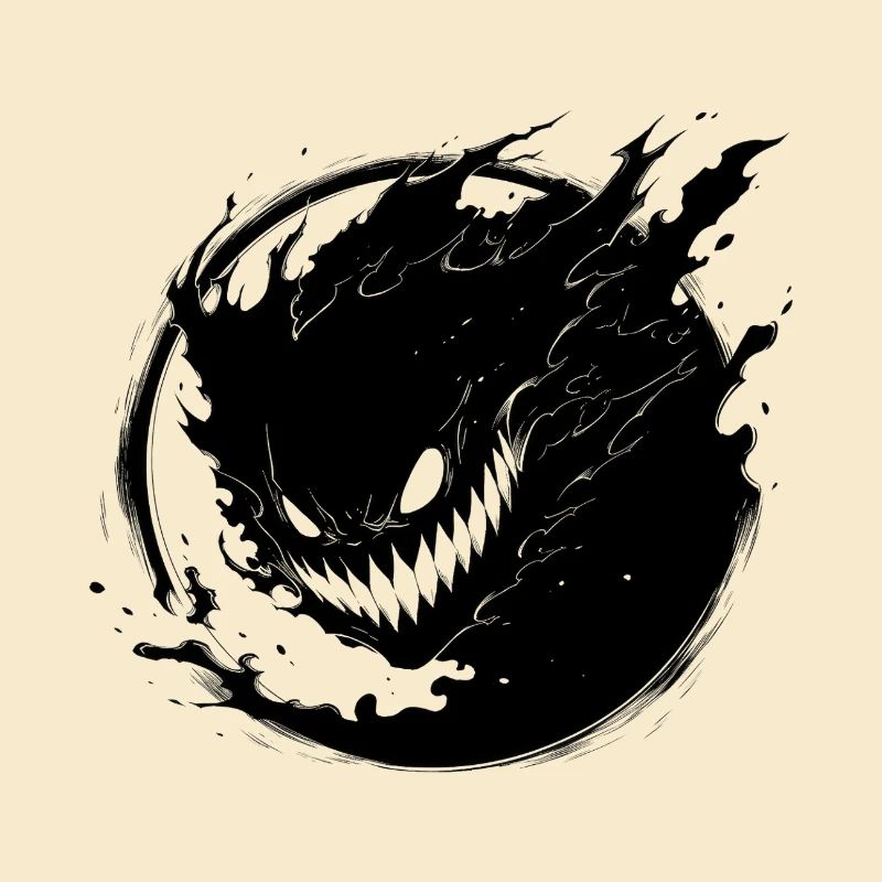 Dunkler Shadings-Vektor mit Dämonengesicht