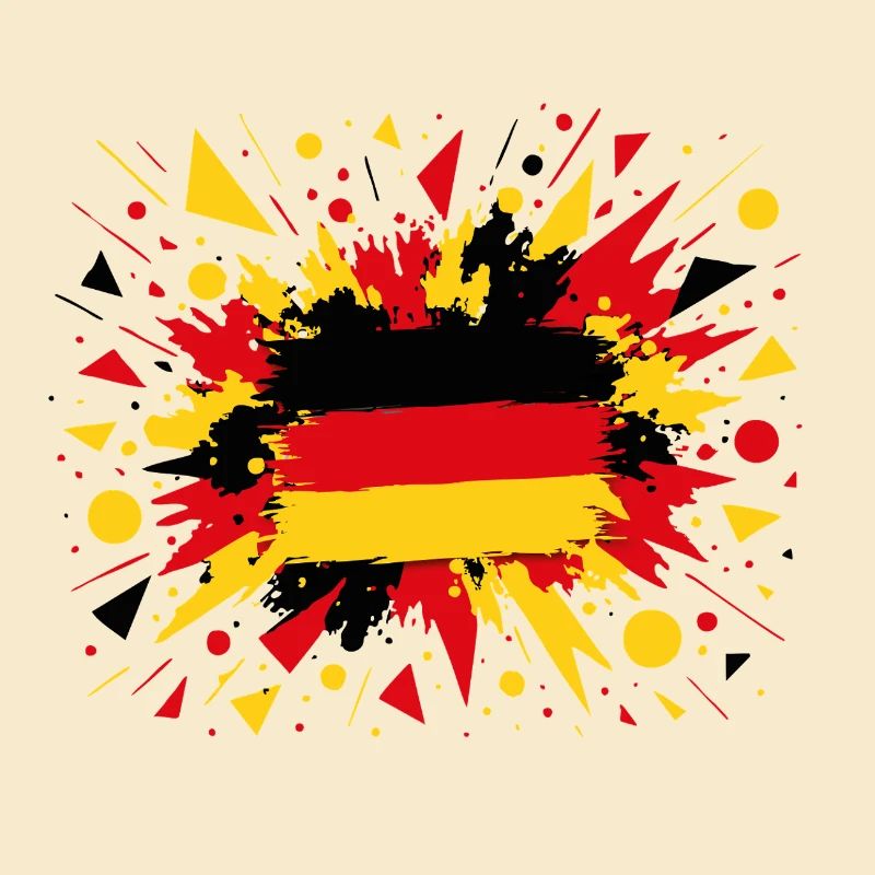 Deutsche Flagge im Pinselstil