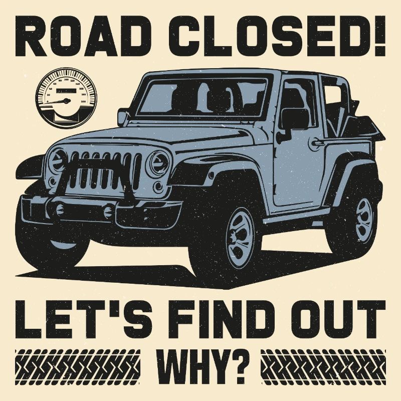 Conception Jeep sur route fermée