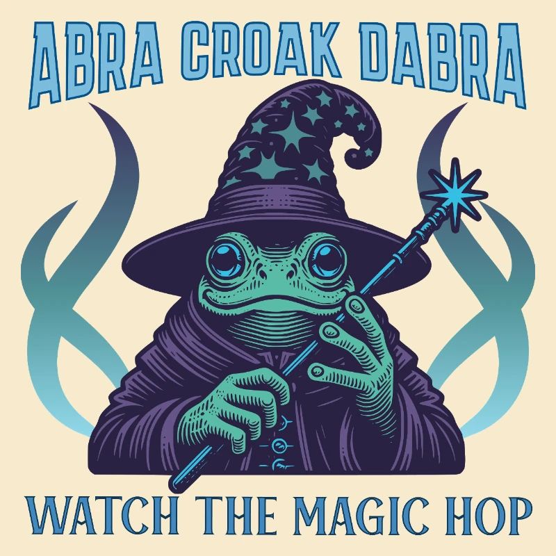 Mystical Frog Wizard T-Shirt Design