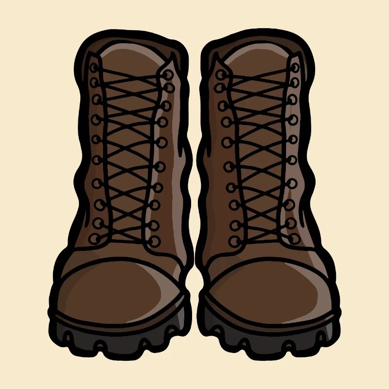 Klassische Wander-Retro-Stiefel Illustration