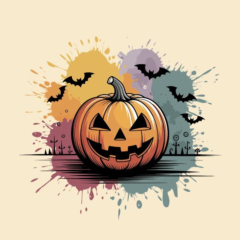 Halloween pumpkin lantern with face design