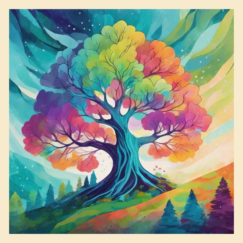 Arbre arc-en-ciel de la créativité