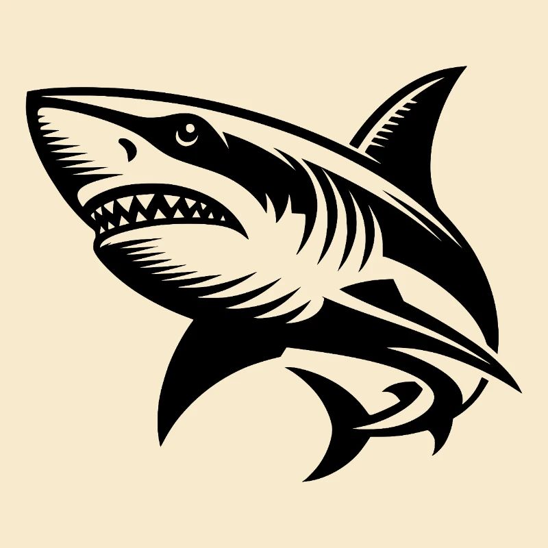 Big Ocean Shark Tattoo Diver Design