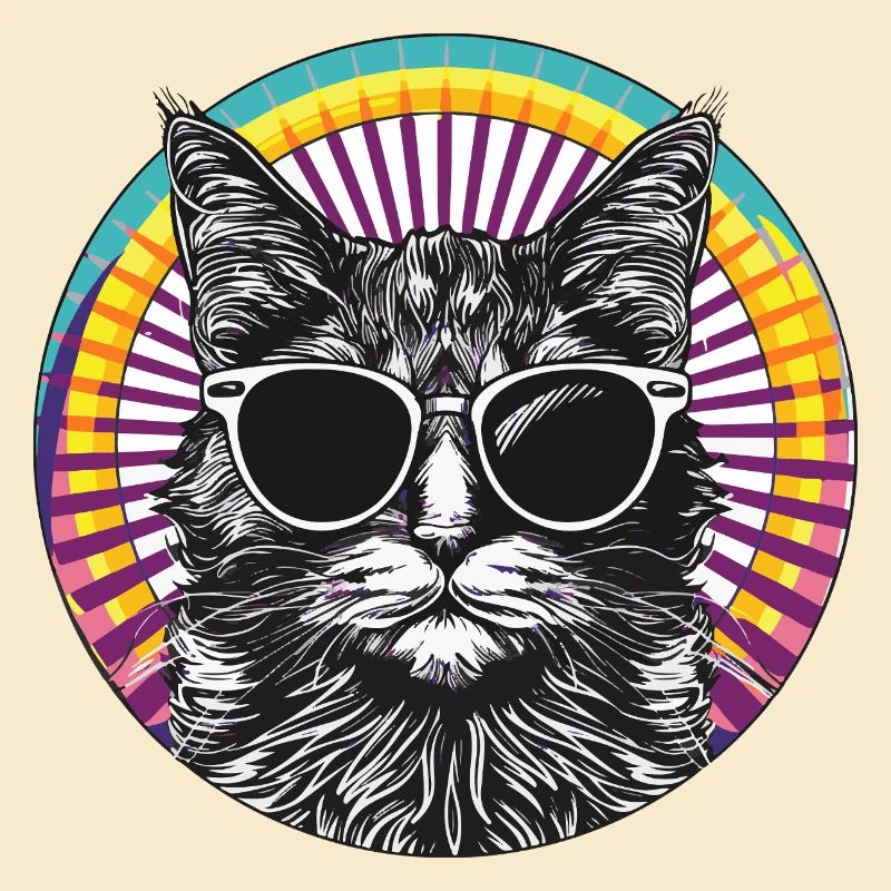Portrait de chat avec lunettes de soleil