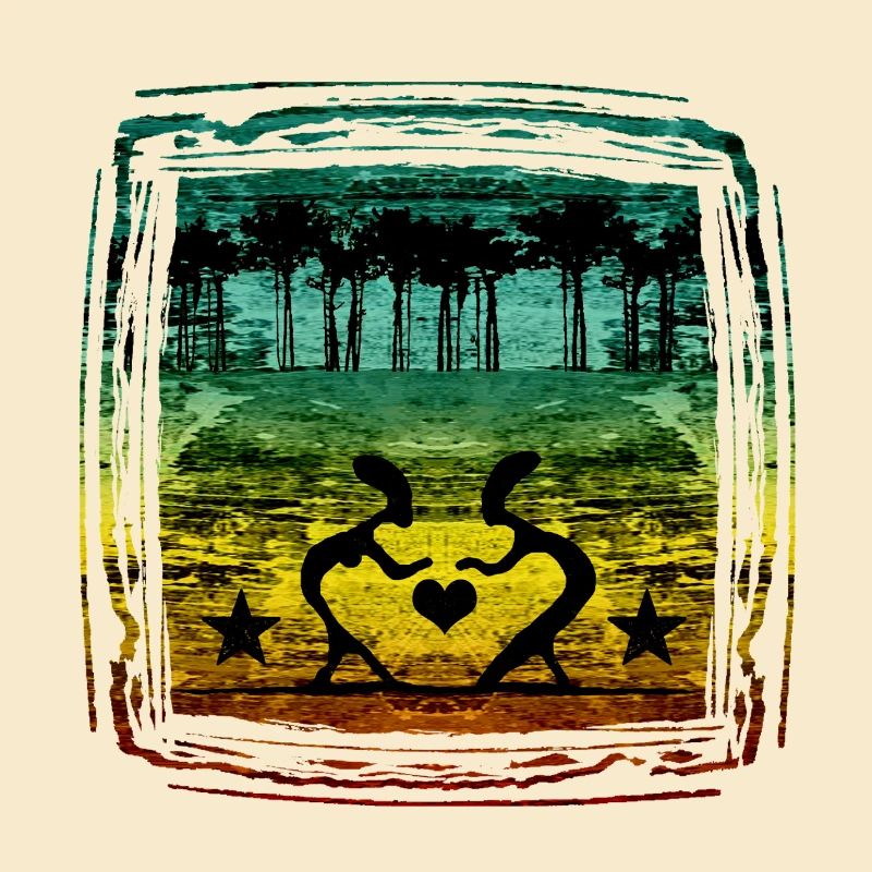Herz im Wald mit Reggaefarben