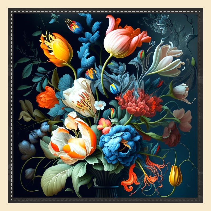 Bouquet de fleurs avec jeu de couleurs imaginatif Gobeli