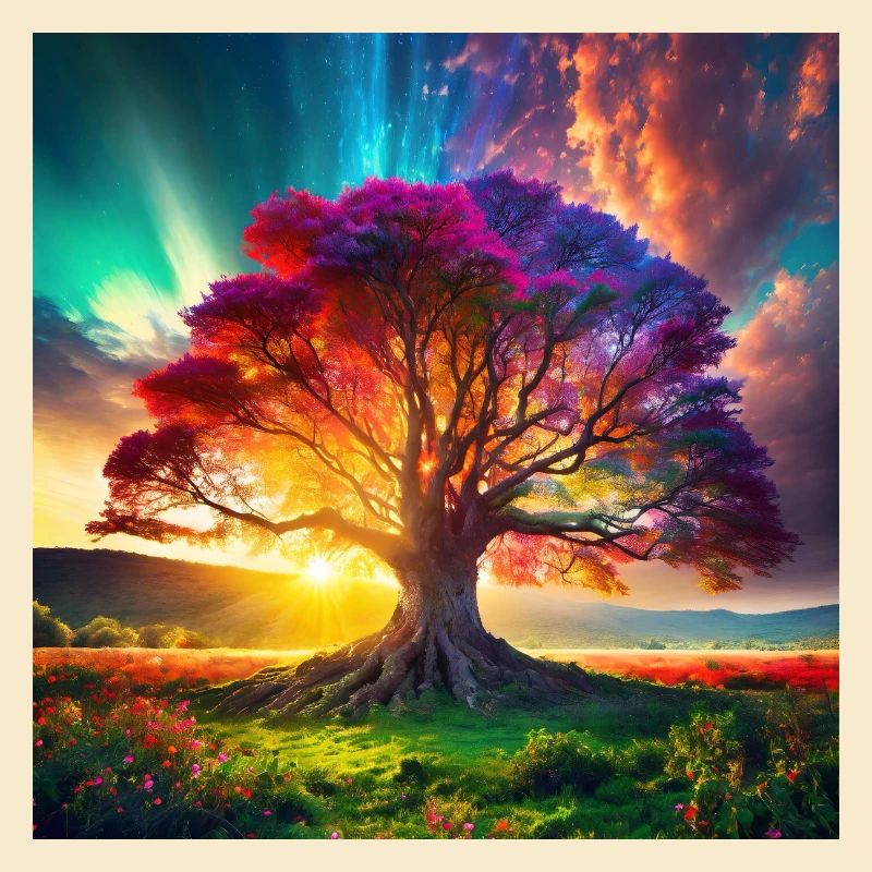 Arbre de Vie au Coucher Du Soleil