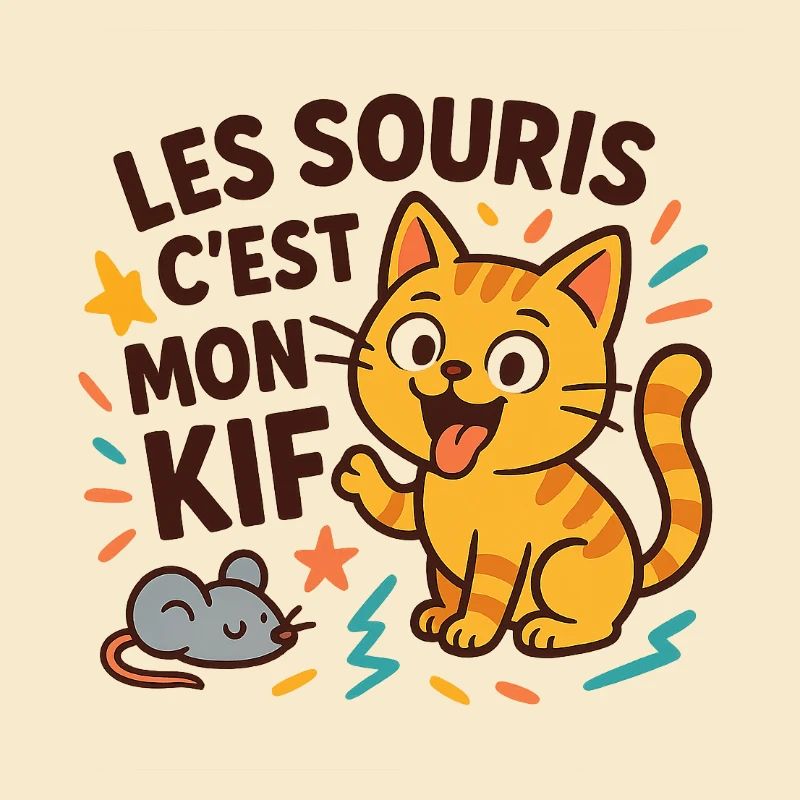 Chat marrant souris j'adore