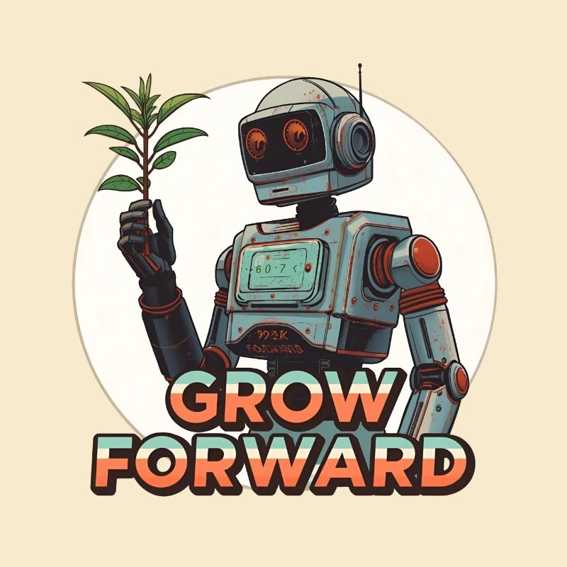 Grow Forward – Retro Sci-Fi Robot