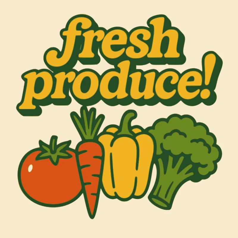 Fresh Produce Retro Print