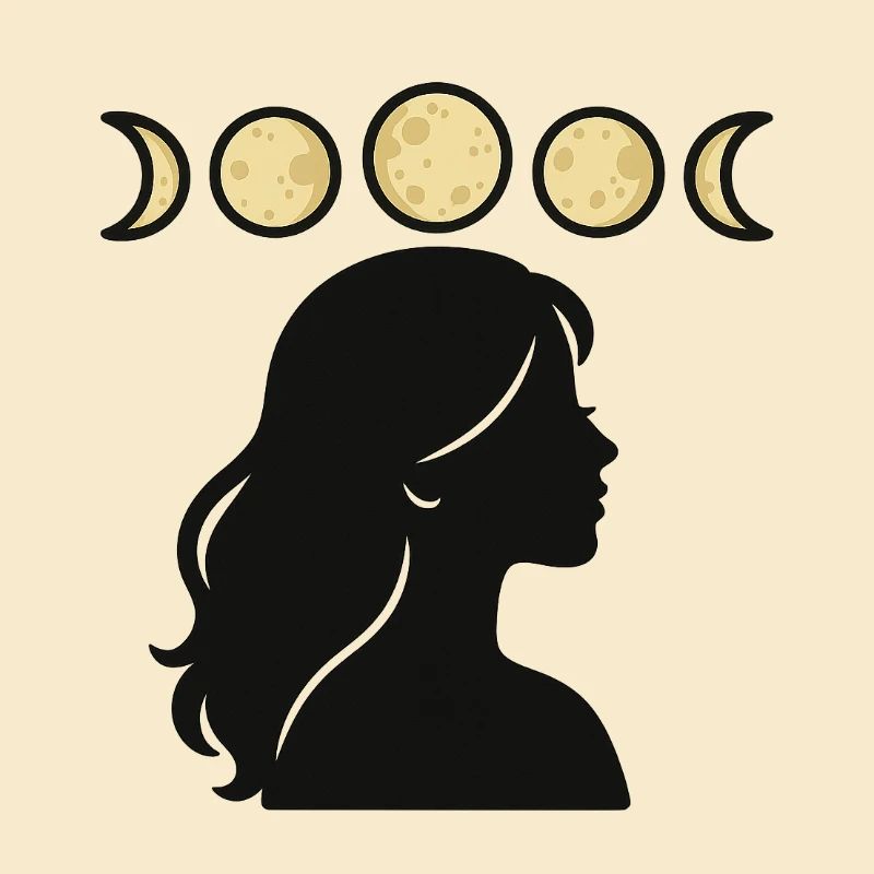 Silhouette avec phases de lune