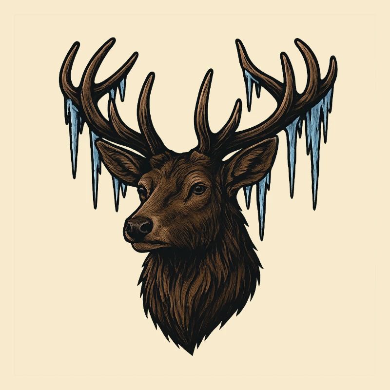 Tête de cerf glacé
