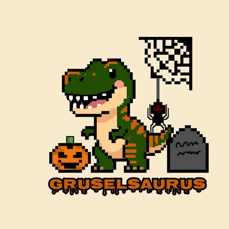"Gruselsaurus" - Pixel Art Dinosaurier 🎃🦖