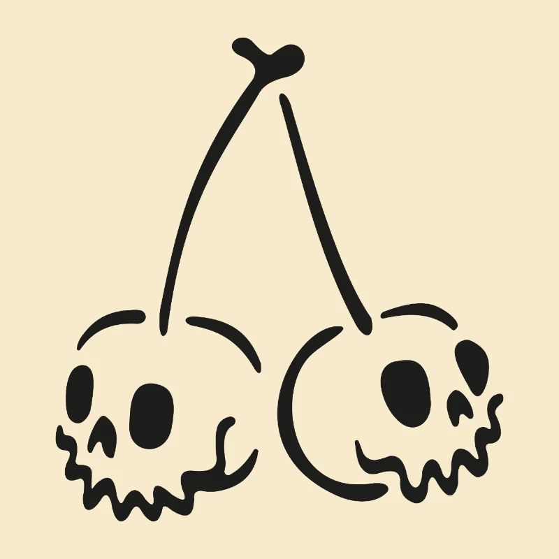Cherry Skull – Creepy Halloween Motif