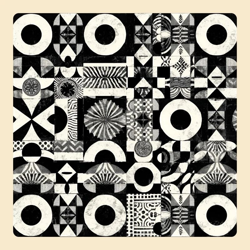 Abstraktes Schwarz-Weiß Muster Geometrie