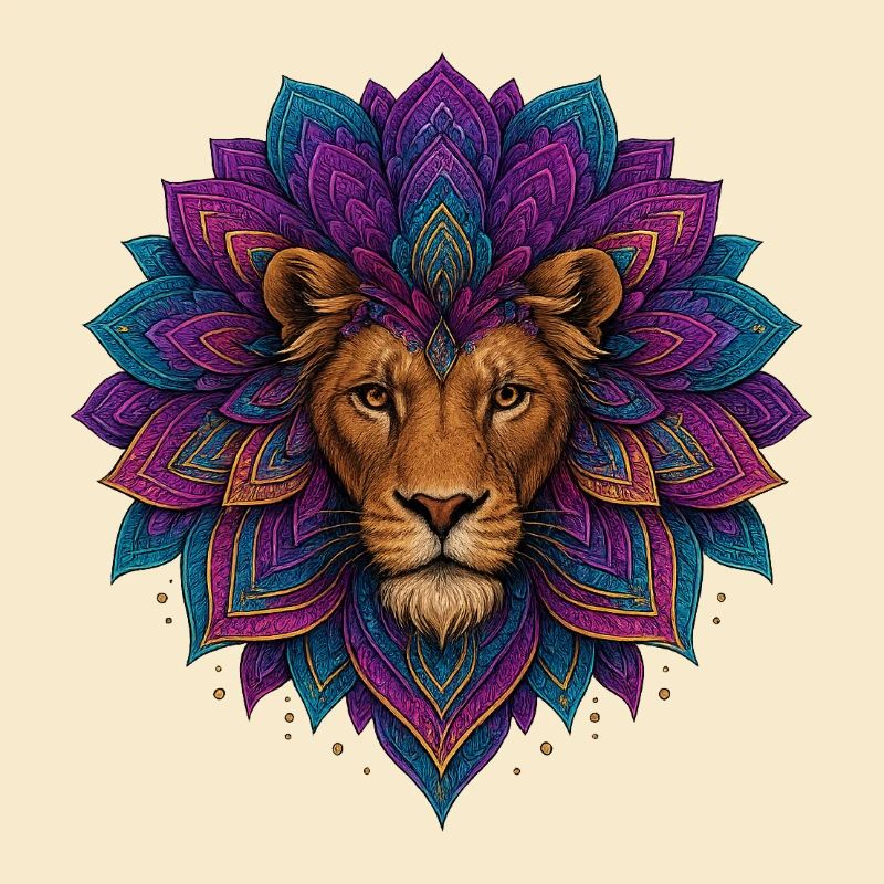 Fleur de mandala du lion