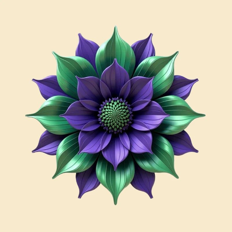 Fleur vert pourpre