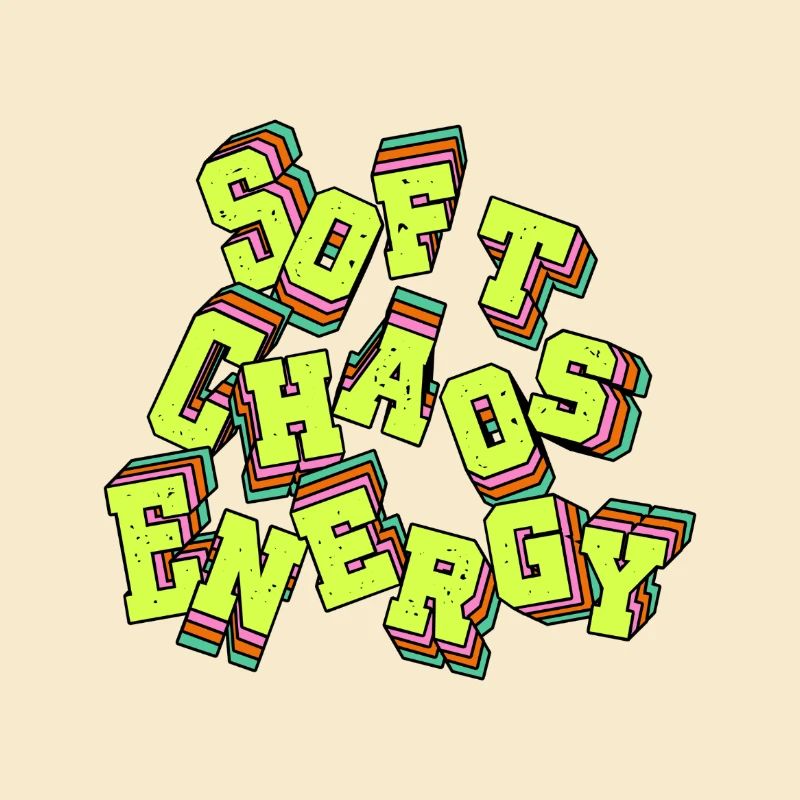 Douce énergie du chaos Néon Typographie rétro