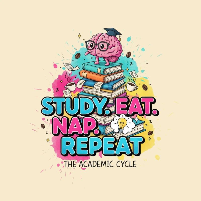 Study Eat Nap Repeat - Cycle Académique Étudiant 