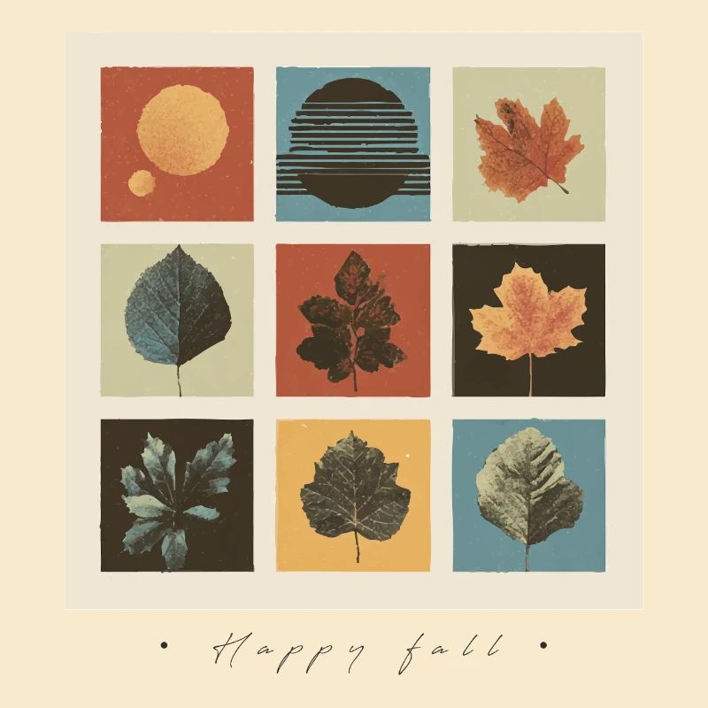 Autumn Leaf Mosaic Grid