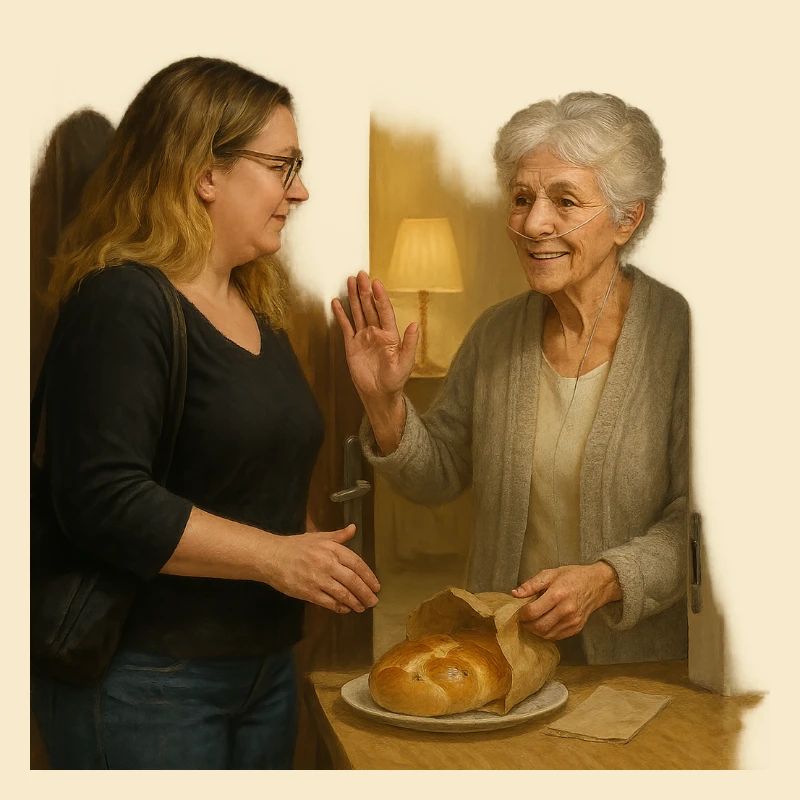 Scène de quartier conviviale