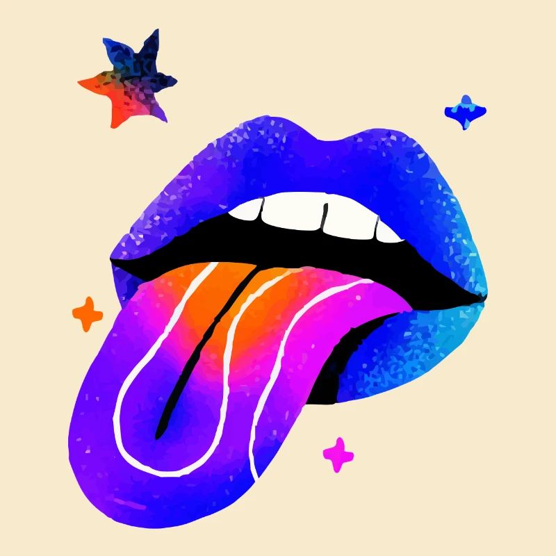 Neon Arc-en-ciel Lip Art