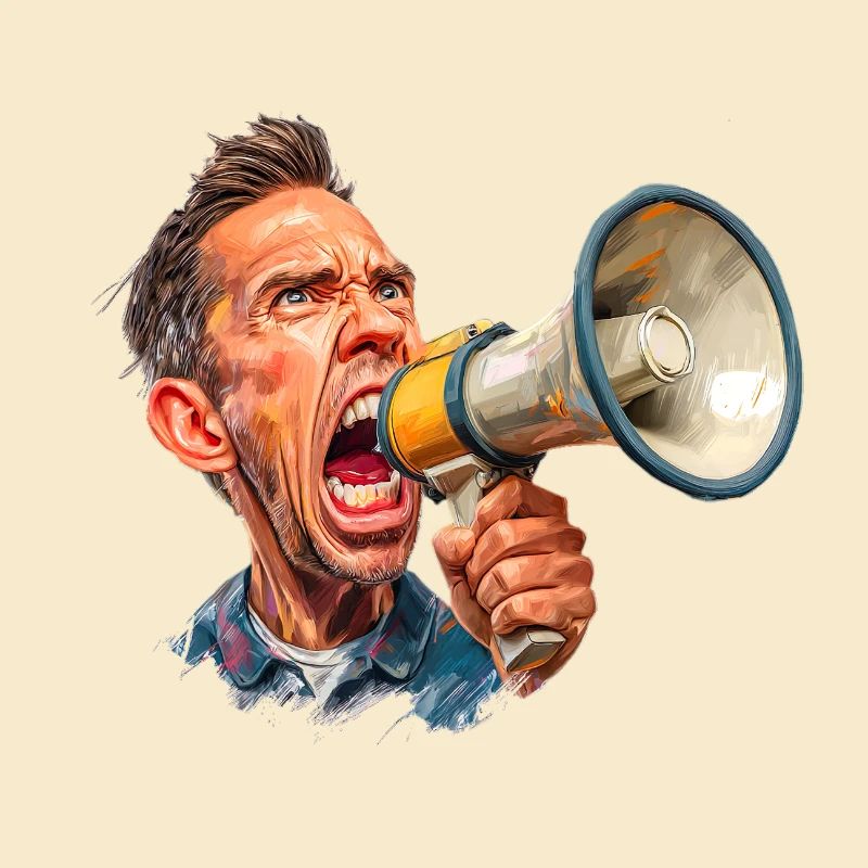 Megafon Ausbruch vom Schiri oder Marktschreier