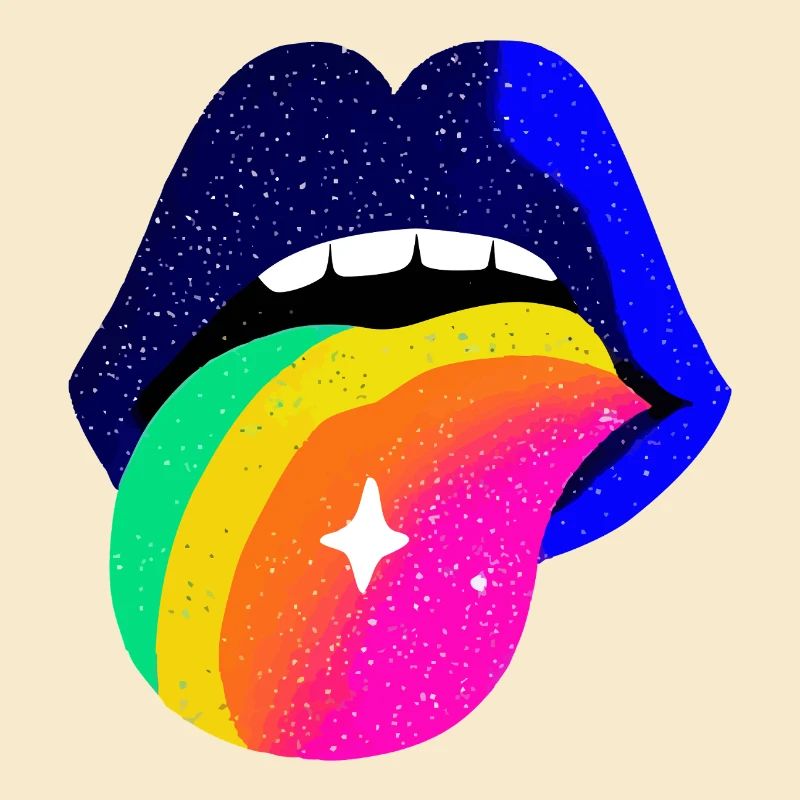 Langue arc-en-ciel Pop Art Lèvres