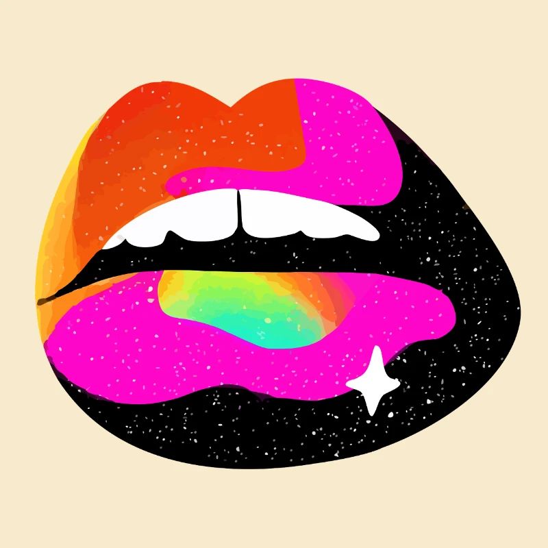 Arc-en-ciel Lèvres Pop Art