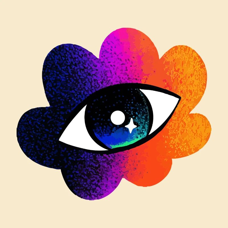 Eye in Rainbow Cloud